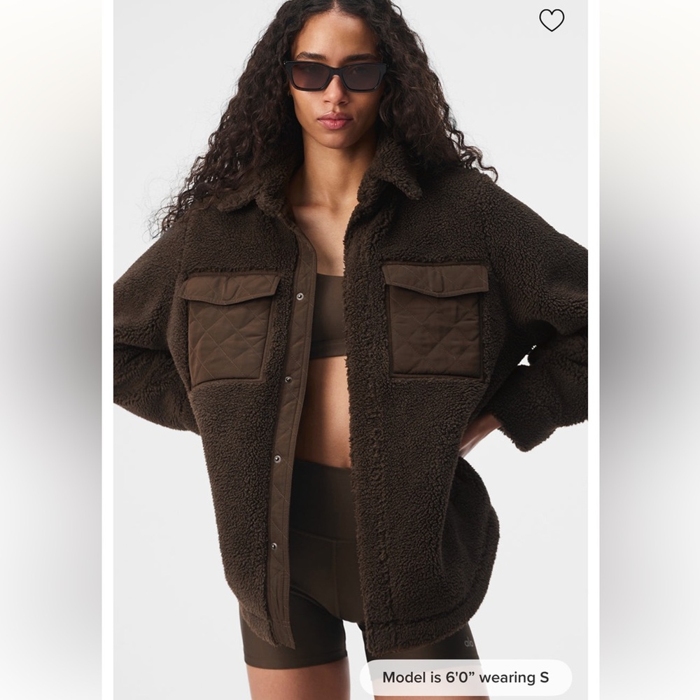Sold out online! Brand new with tags! Alo Sherpa Edge Shacket Espresso, Size XS